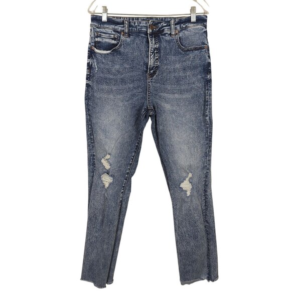 Boston Proper high-rise distressed straight leg Women's Jeans size‎ 10 - Picture 2 of 14